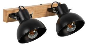 BigBuy Home Nástěnná lampa Černý Béžový Dřevo Železo A 220-240 V 36 x 21 x 17 cm