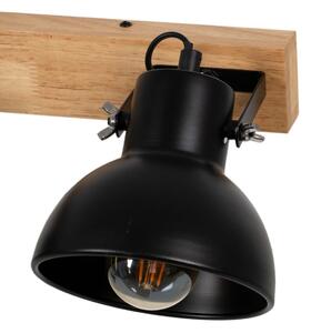 BigBuy Home Nástěnná lampa Černý Béžový Dřevo Železo A 220-240 V 36 x 21 x 17 cm