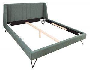 Postel LA BEAUTE 160x200 CM lesní zelená strukturovaná látka Nábytek | Ložnice | Postele | Všechny postele pro dospělé