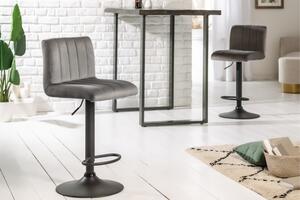 Barová židle PORTLAND šedá samet Nábytek | Jídelní prostory | Barové židle