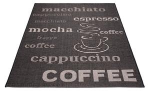 Balta Kusový koberec Sisal Floorlux 20552 Popisy Coffe Black / Silver Rozměr: 140x200 cm