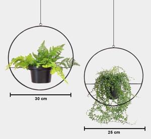 SADA 2x Závěs na květináč 25cm/30cm kov