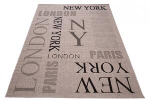 Balta Kusový koberec Sisal Floorlux 20224 New York London Silver / Black Rozměr: 60x110 cm