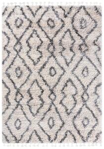 Makro Abra Kusový koberec Shaggy AZTEC FN30B Krémový Rozměr: 80x150 cm