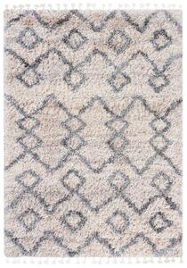Makro Abra Kusový koberec Shaggy AZTEC Q742C Krémový Rozměr: 140x200 cm