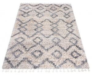 Makro Abra Kusový koberec Shaggy AZTEC Q742C Krémový Rozměr: 80x150 cm