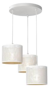 Lustr na lanku LOFT SHADE 3xE27/60W/230V bílá/zlatá