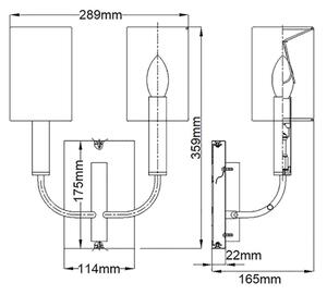 Feiss FE-BRIANNA2-BB - Nástěnné svítidlo BRIANNA 2xE14/60W/230V