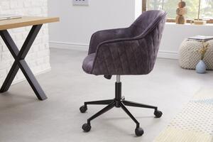 Pracovní židle EUPHORIA tmavě šedá samet Nábytek | Kancelářský nábytek | Židle