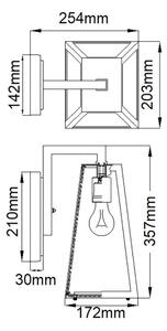 Kichler KL-DELISON-M-RZ - Venkovní nástěnné svítidlo DELISON 1xE27/60W/230V IP44
