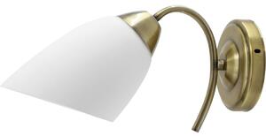 18313 Nástěnná lampa Activejet NIKITA 1P Patyna Bílý Kov Sklo 60 W 30 x 12 x 15 cm