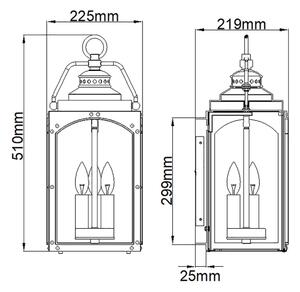 Feiss FE-RANDHURST-L-CO-Venkovní nástěnné svítidlo RANDHURST 3xE14/40W/230V IP44