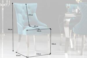 Zámecká židle CASTLE S RUKOJETÍ tyrkysová samet Nábytek | Jídelní prostory | Jídelní židle | Všechny jídelní židle