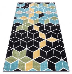 Makro Abra Kusový koberec POLI 9139A Kostky 3D vzor černý modrý Rozměr: 80x150 cm