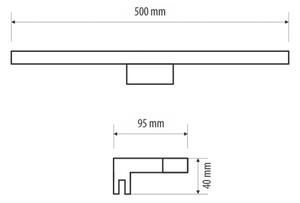 LED Koupelnové osvětlení zrcadla MIRROR LED/7W/230V 50 cm IP44 černá