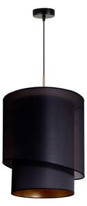 Duolla - Lustr na lanku PARIS 1xE27/15W/230V pr. 40 cm černá/zlatá