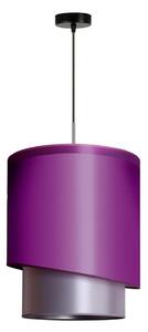 Duolla - Lustr na lanku PARIS 1xE27/15W/230V pr. 40 cm fialová/stříbrná