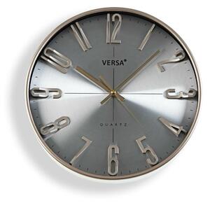 3869 Nástěnné hodiny Versa Stříbřitý Plastické Křemen 4,3 x 30 x 30 cm
