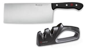 Wüsthof - Sada kuchyňský nůž čínský a brousek GOURMET