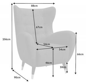 Křeslo ušák DON antracitové plochá tkanina Nábytek | Obývací pokoj | Křesla | Křesla ušák