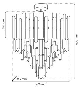 Lustr na tyči MADISON 9xE14/40W/230V zlatá