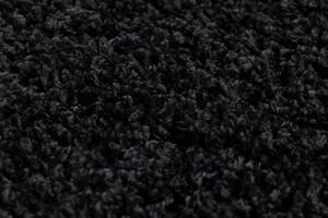 Makro Abra Koberec Běhoun jednobarevný SOFFI shaggy 5cm černý Rozměr: 70x200 cm