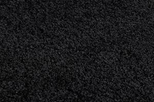Makro Abra Koberec Běhoun jednobarevný SOFFI shaggy 5cm černý Rozměr: 60x250 cm