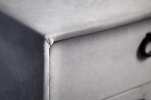 Noční stolek COSMOPOLIT stříbrnošedý samet Nábytek | Ložnice | Noční stolky