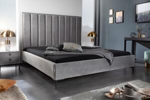 Postel COSMOPOLIT 160x200 CM stříbrnošedá samet Nábytek | Ložnice | Postele | Všechny postele pro dospělé