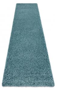 Makro Abra Koberec Běhoun jednobarevný SOFFI shaggy 5cm modrý Rozměr: 60x100 cm