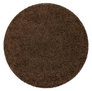 Makro Abra Kulatý koberec jednobarevný SOFFI shaggy 5cm hnědý Rozměr: průměr 80 cm