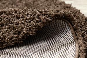 Makro Abra Kulatý koberec jednobarevný SOFFI shaggy 5cm hnědý Rozměr: průměr 80 cm