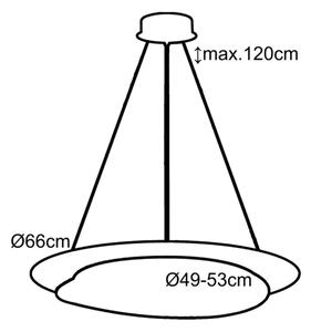 Top Light - LED Stmívatelný lustr na lanku STONE LED/51W/230V 3000-6500K + DO