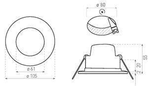 LED Koupelnové podhledové svítidlo BONO LED/8W/230V 3000K IP65 chrom