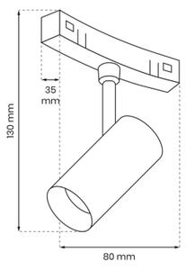 LED Bodové svítidlo do lištového systému MAGNETIC TRACK LED/7W/48V 4000K černá