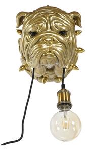 18252 Nástěnná lampa Home ESPRIT Zlatá Pryskyřice 50 W Moderní/jazz Buldog 220 V 25 x 23 x 29 cm