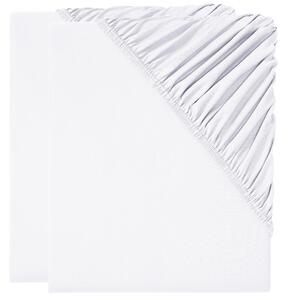 Livarno home Žerzejové napínací prostěradlo, 90-100 x 200 cm, 2 kusy (bílá) (100388383004)