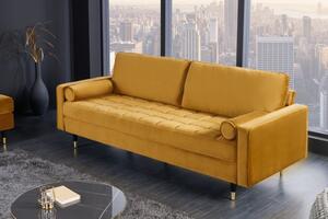 Luxusní pohovka COZY VELVET 220 CM tmavě žlutá samet Nábytek | Obývací pokoj | Sedací soupravy a pohovky | Pohovky | Všechny pohovky
