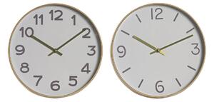 18252 Nástěnné hodiny Home ESPRIT Bílý Zlatá PVC 30 x 4 x 30 cm (2 kusů)