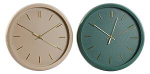 18252 Nástěnné hodiny Home ESPRIT Zelená Růžový PVC Moderní/jazz 30 x 4 x 30 cm (2 kusů)
