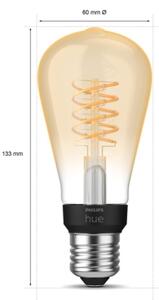 LED Stmívatelná žárovka Philips Hue WHITE FILAMENT ST64 E27/7W/230V 2100K