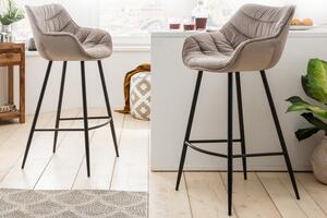 Barová židle DUTCH COMFORT šampaňská samet Nábytek | Jídelní prostory | Barové židle