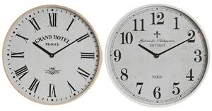 18252 Nástěnné hodiny Home ESPRIT Bílý Sklo Dřevo MDF 40 x 4,5 x 40 cm (2 kusů)