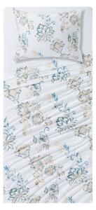 Livarno home Souprava saténového ložního povlečení, 160 x 280 cm, 70 x 90 cm (ornament/modrá/bílá/béžová) (100388369003)