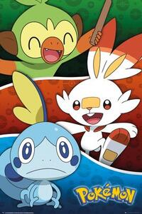 Plakát Pokémon - Galar Starters