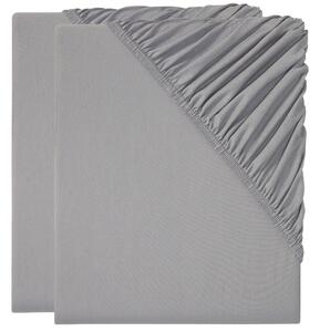 Livarno home Žerzejové napínací prostěradlo, 90-100 x 200 cm, 2 kusy (šedá) (100388383002)