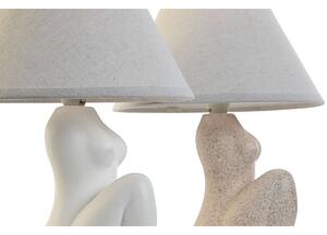 Stolní lampa Home ESPRIT Bílý Béžový Kamenina 40 W 220 V 22 x 22 x 30 cm (2 kusů)