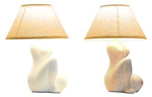 Stolní lampa Home ESPRIT Bílý Béžový Kamenina 40 W 220 V 22 x 22 x 30 cm (2 kusů)
