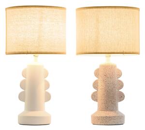 Stolní lampa Home ESPRIT Bílý Béžový Kamenina 40 W 220 V 23 x 23 x 41 cm (2 kusů)