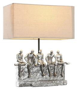 Stolní lampa DKD Home Decor 36 x 21,5 x 43 cm Stříbřitý Béžový Kov Pryskyřice 220 V 50 W
